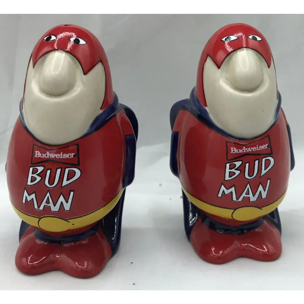 Ceramic Budman salt and‎ pepper shakers 3.5 inch